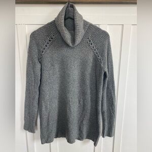 American Eagle Gray Braided Turtleneck Cozy Sweater Size Small